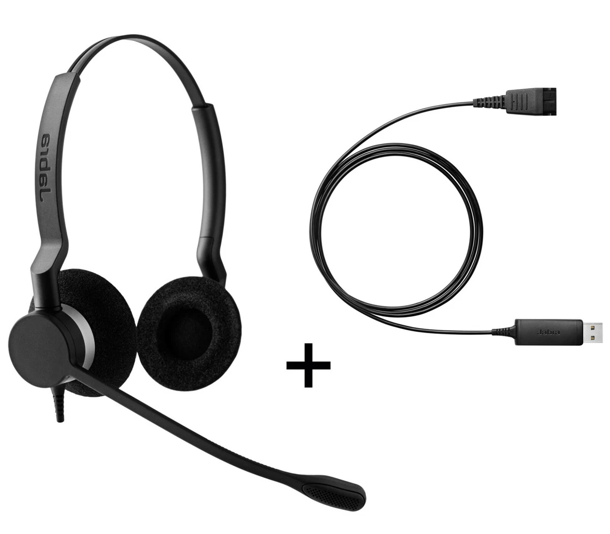 Jabra BiZ 2300 Duo QD Headset with Link 230 USB Adapter Cable for WORK FROM  HOME