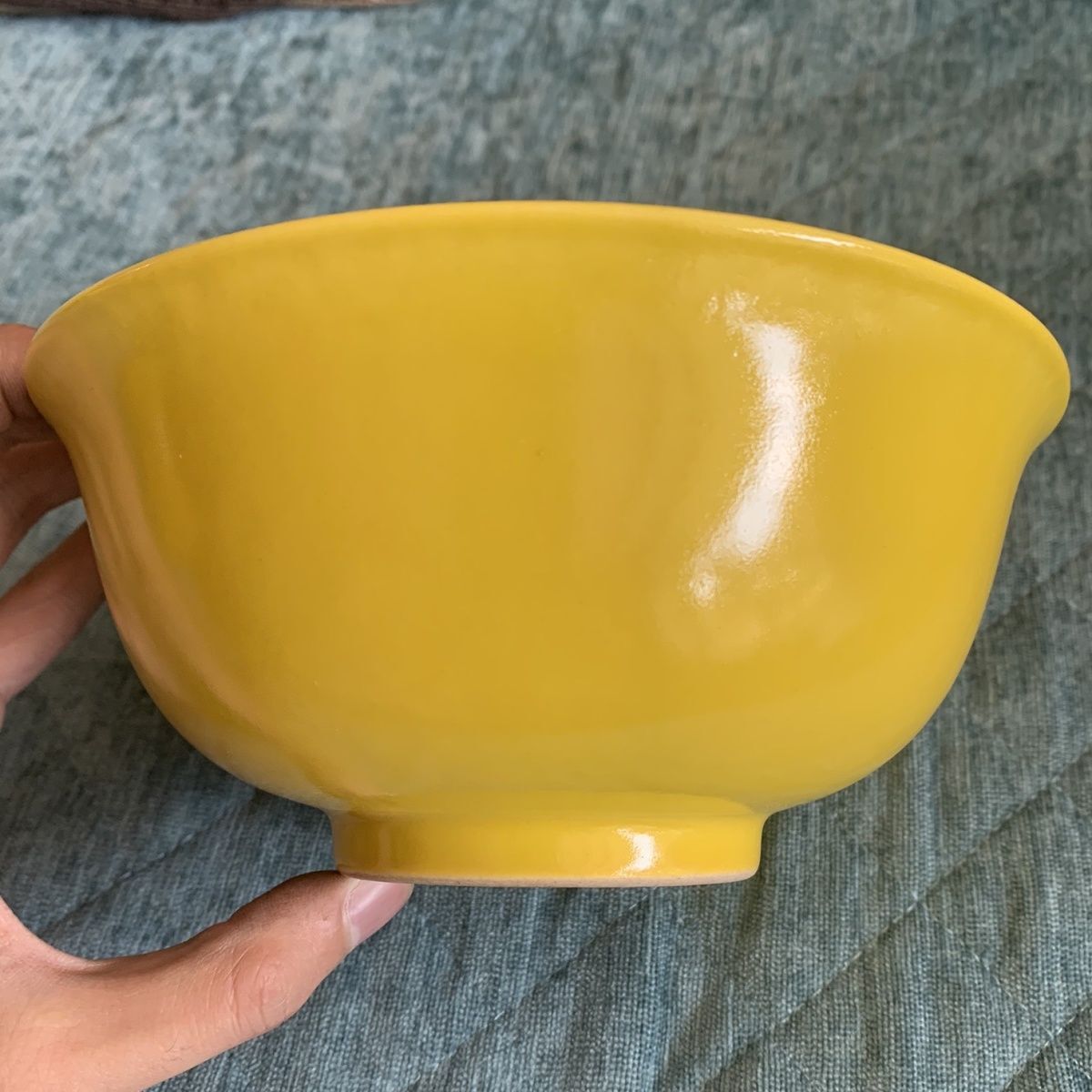 Qing Dynasty Yongzheng Yellow Glazed Ceramic Bowl Chinese Jingdezhen