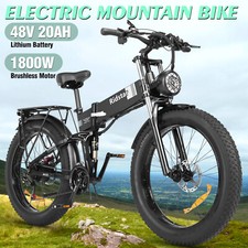 1800W 48V 20Ah Battery Electric Bike for Adult 26"Fat Tire Folding eBike