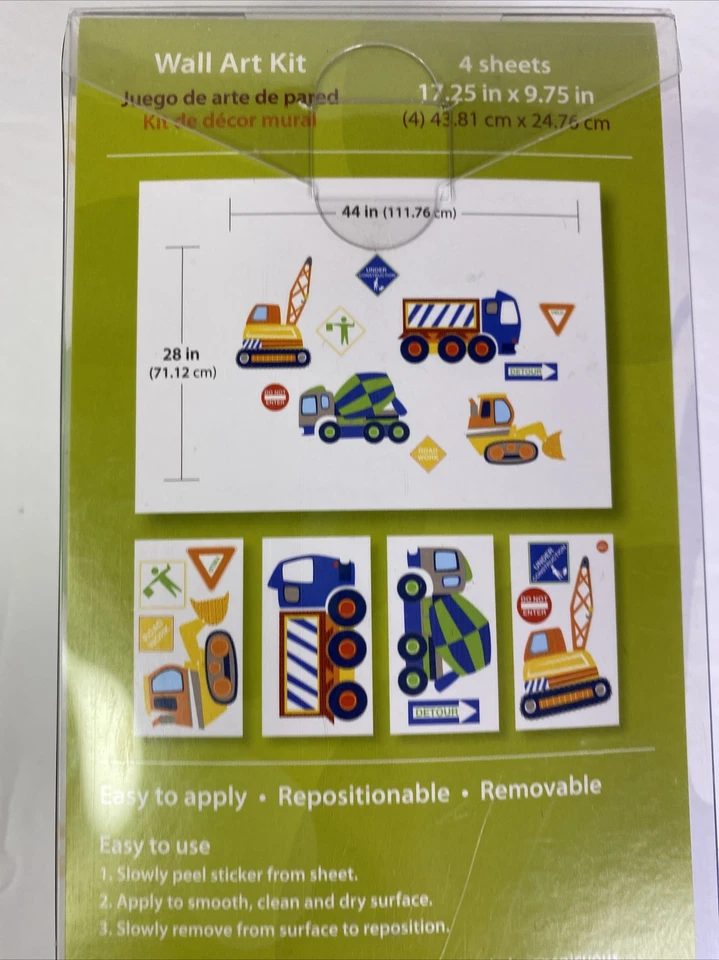 Wall Pops Construction Zone Decals - Preowned Excellent Condition  Wall Art Kit - Image 4 of 4