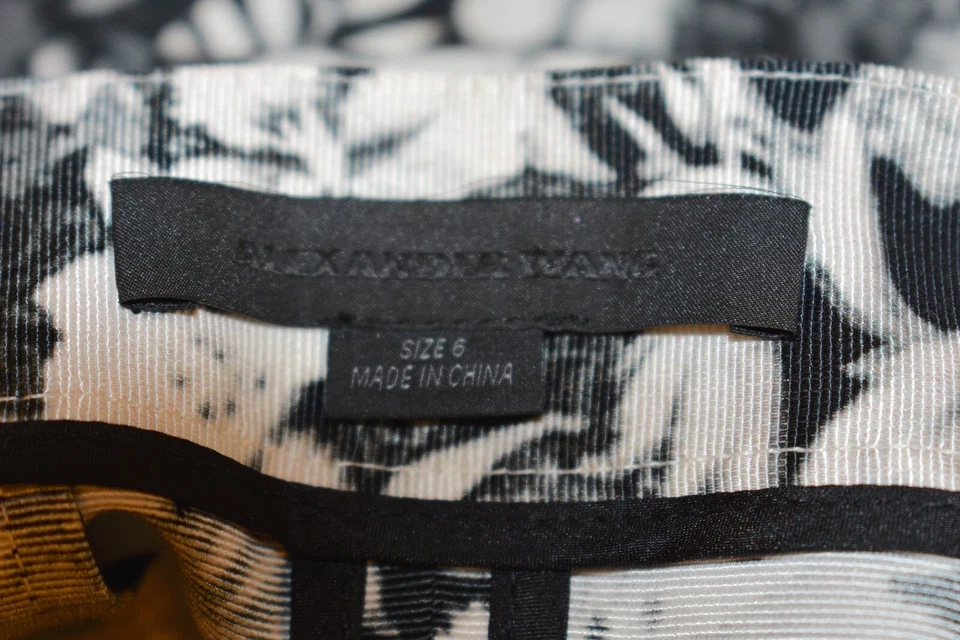 Falda para mujer Alexander Wang negra/blanca floral mezcla de algodón talla 6 en oferta rg Foto 3 de 4