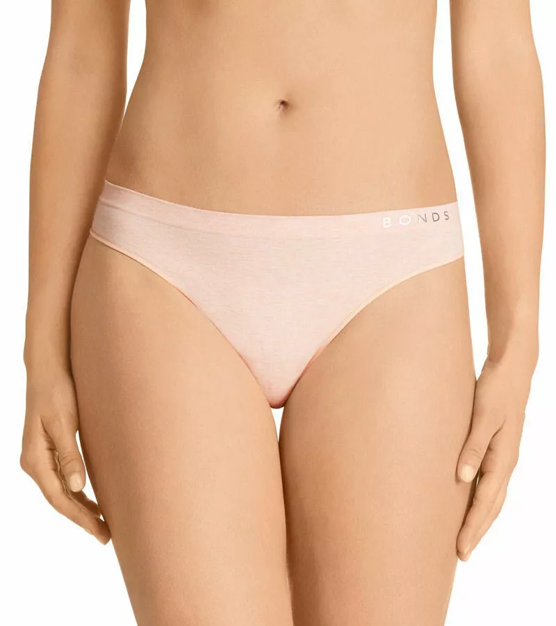 Bonds Ladies PDT Peach Bliss Comfytails Side Seamfree G String Brief Size  16 New