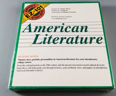 Barron's EZ-101 Study Keys American Literature by Francis E. Skipp Ph.D. 4 CDs