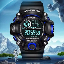 Men's Waterproof Digital Sports Watch Army Military Quartz Backlight Wristwatch