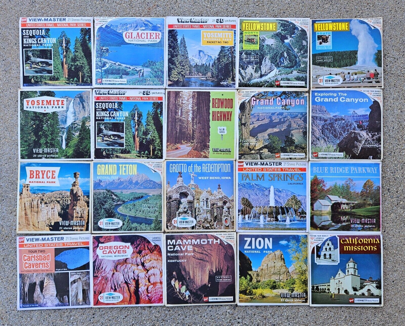 VINTAGE 1960’s US NATIONAL PARKS  LANDMARKS and TRAVEL VIEW MASTER REELS