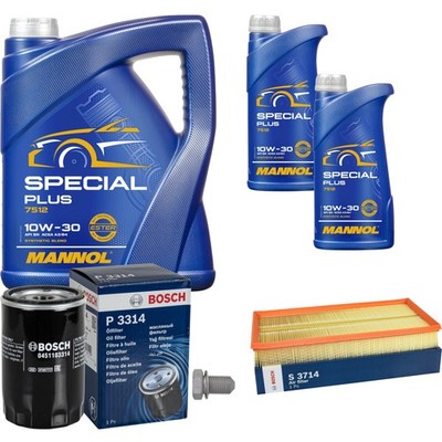 BOSCH Inspektionspaket 7 L MANNOL Special Plus 10W-30 für VW Golf IV 1J1 1.6