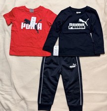 PUMA Kids' 3-Piece T-Shirt Joggers Set