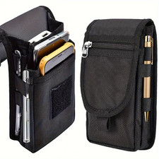  EXTRA LARGE CELL PHONE VERTICAL RUGGED POUCH WITH METAL CLIP BELT LOOP HOLSTER