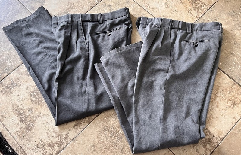 2 Smitty Umpire Referee Official Pants Mens Gray Pleated Expander Waist 30 X 34