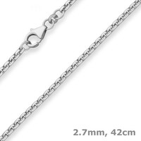 2,7Mm Veneziakette Rund Silberkette Collier Halskette Aus 925 Silber 42Cm