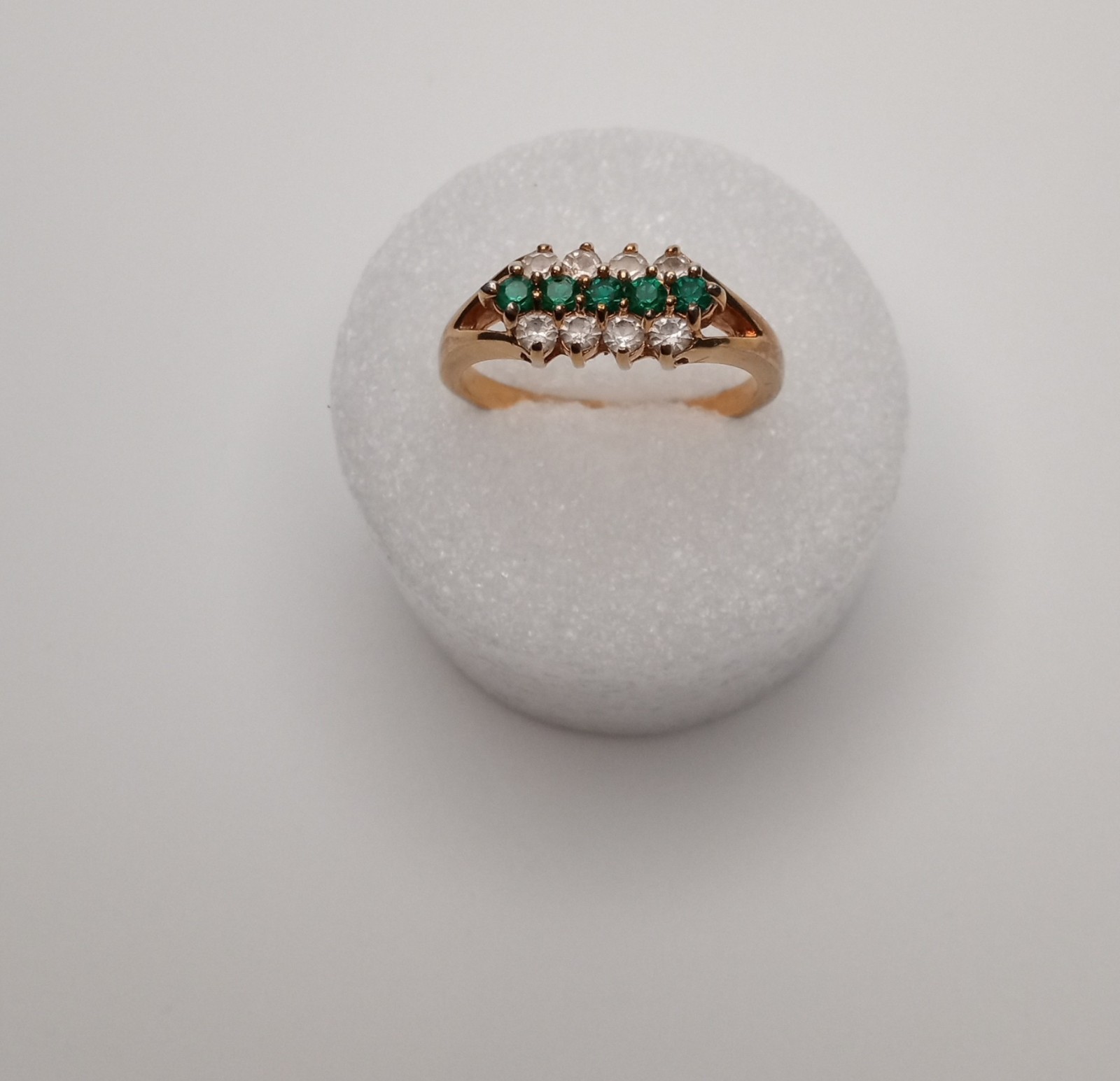 Simulated Diamond, Emerald 3 Ring Bundle. Goldton… - image 12
