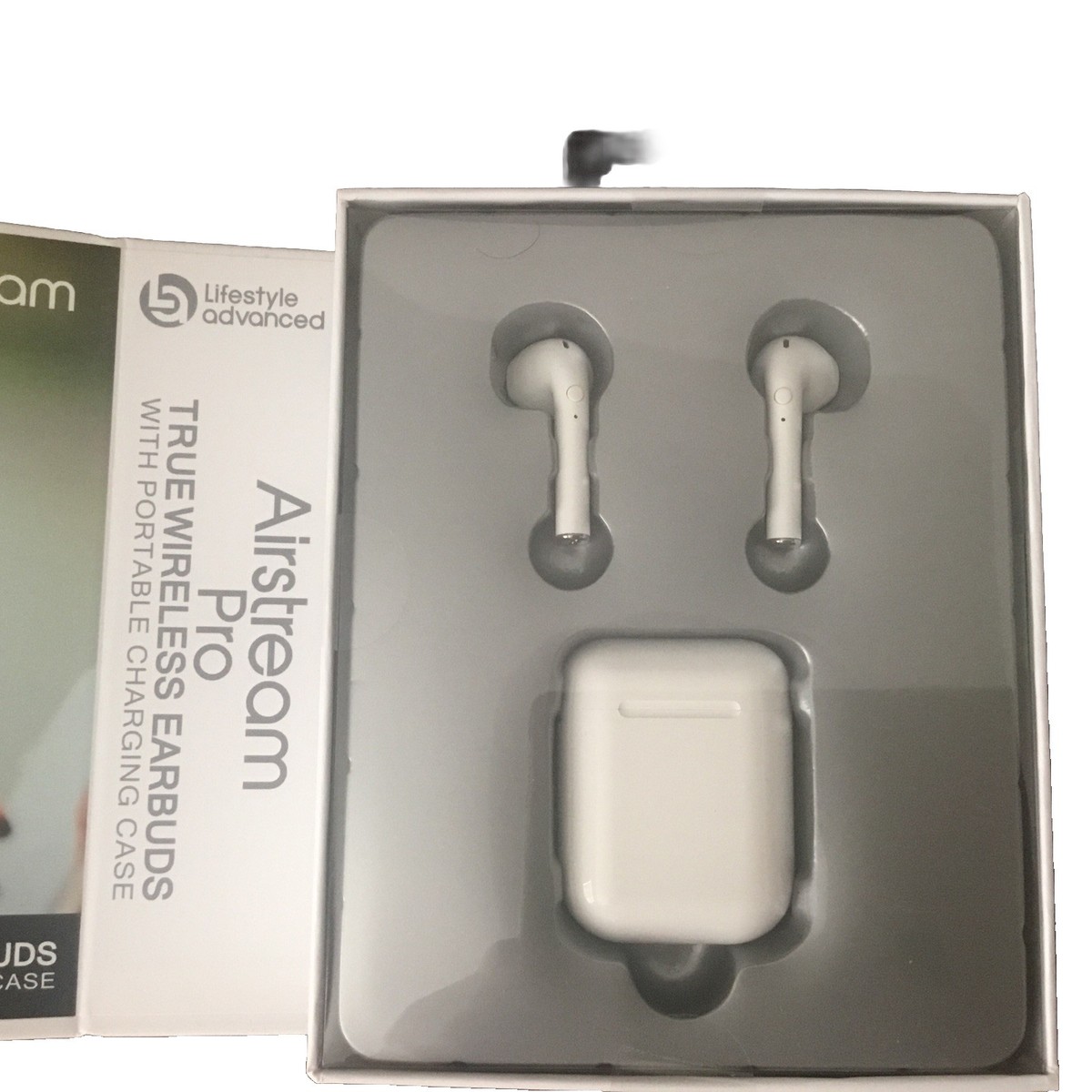 Lifestyle advanced airstream Pro two wireless earbuds with portable  charging Cas