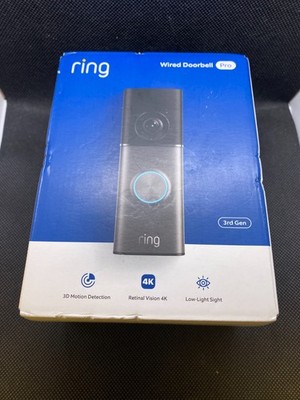 NEW - Ring - Wired Doorbell Pro (3rd Gen) w/ Chime Mini Kit - Deep Silver