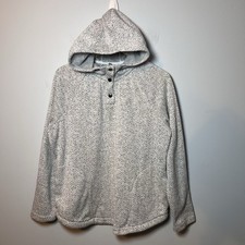 Kyodan Outdoor 1/4 Snap Hoodie Women  s L Pullover Herringbone Weave -Soft  Cozy