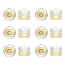 18K Gold Rubber Earring Backs for Heavy Earrings 6 6 4.6mm, D:14K Gold-12pcs