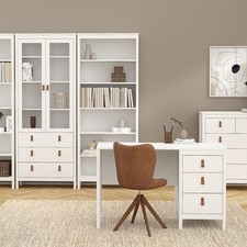 Image of White 3-Drawer Study Desk – Sleek & Functional Design