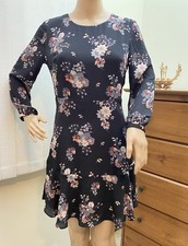 Loft Floral Chiffon Ruffle Dress Size 0