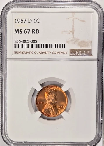 1957 D Lincoln Wheat Cent Penny NGC MS-67 RD - A937