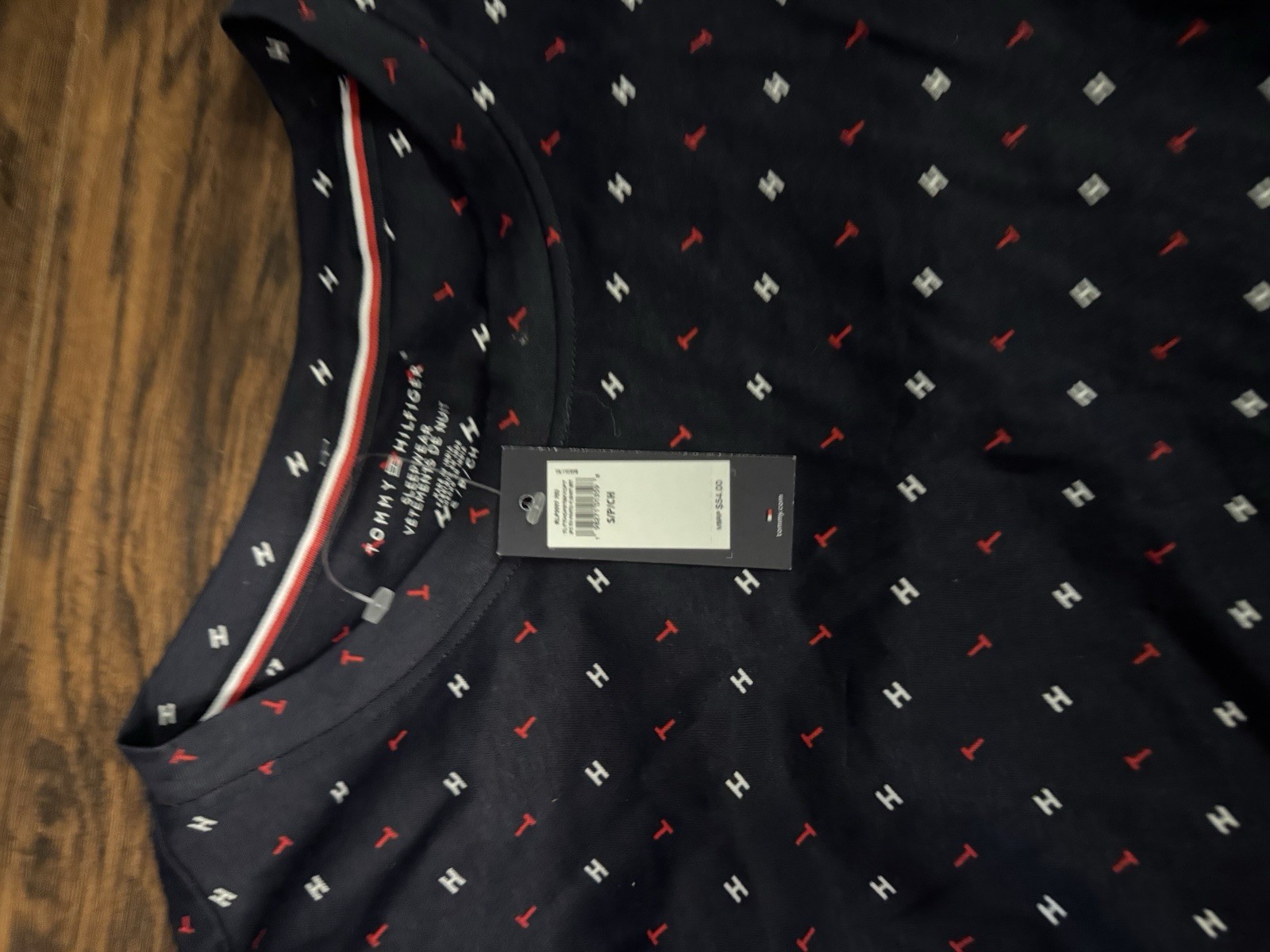 Tommy Hilfiger Women's Short Sleeve Top and Shorts Pajama Set Navy Sz:s thumbnail 4