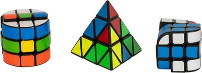 Speed Cube 3er Pack Pyramide, Würfel & Zylinder Puzzle Würfel für Jungen Mädchen