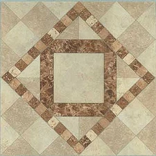 Beige Vinyl Floor Tile 20 Pcs Self Adhesive Flooring - Actual 12'' x 12''