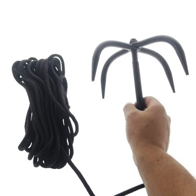 Ninja Outdoor Utility Equipment   Grappling Hook with Rope, Foot Spikes and H...