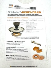 Schluter Systems KDAR/ABS/EP Kerdi Drain Kit With Seals *NEW*