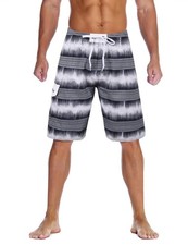 Men's Beachwear Long Short Quick Dry Holiday Drawstring Board Shorts Cool Gra...