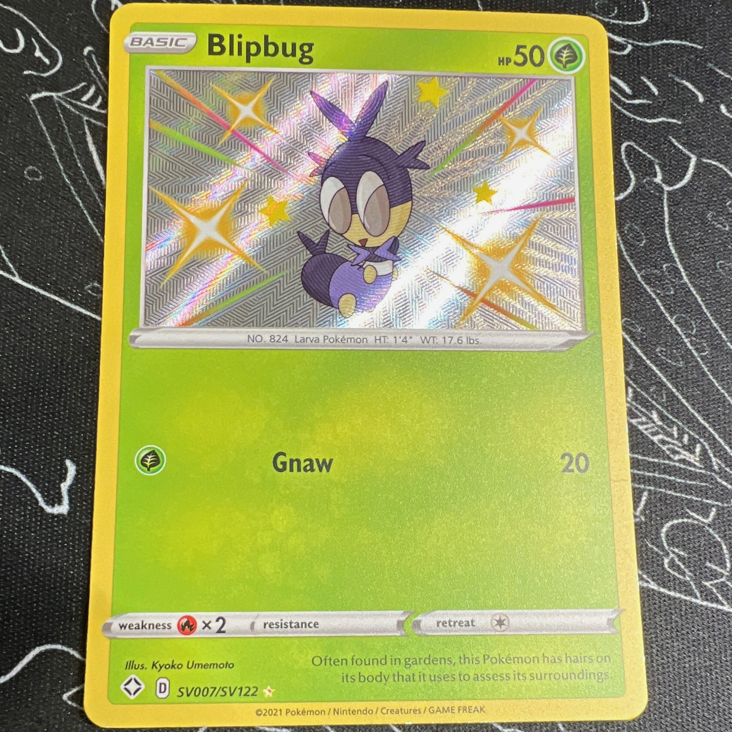 The Pokémon Company Pokemon TCG Blipbug SV007/SV122 Shiny Holo Rare 2021 50HP