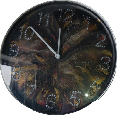 Handbemalte Wanduhr nach Maß Innen 25 cm lautlos Quarzuhr Geschenkidee