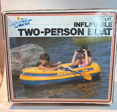 Vtg 1984 Intex The Wet Set SEAHAWK 200 2 Person Inflatable Boat Raft 78 × 46 IOB