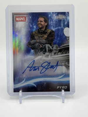 2025 Topps Marvel Studios Chrome Auto AA-AST Aaron Stanford as Pyro Deadpool