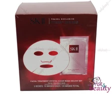 SK-II Travel Exclusive Facial Treatment Crystal Clear Mask Set 20 Masks NIB