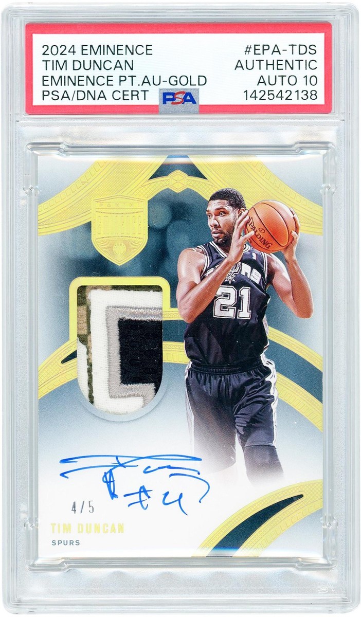 Tim Duncan Spurs Signed 2024-25 Panini Eminence #EPA-TDS #4/5 PSA