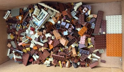 LEGO PIECES FROM BULK ALL BROWN MIXED BAG LITTLE BIT OF EVERYTHING 2 1/2 Pounds