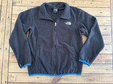 The North Face Boys Fleece Size 10-12 Black with Blue Trim