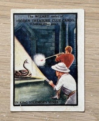 A DC Thomson Wizard Trade Card Hidden Treasure Clue