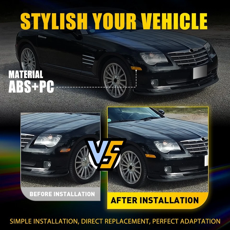 2-20X Front Bumper Side Marker Lights Amber Len For 2004-2008 Chrysler Crossfire - Imagem 2 de 4