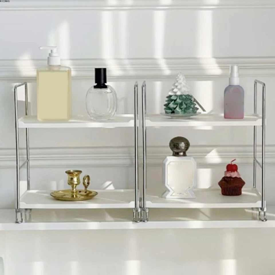 Desktop Makeup Organizer Rack PP Wrought Iron Detachable Easy Access Spice Rack - Image 2 of 4