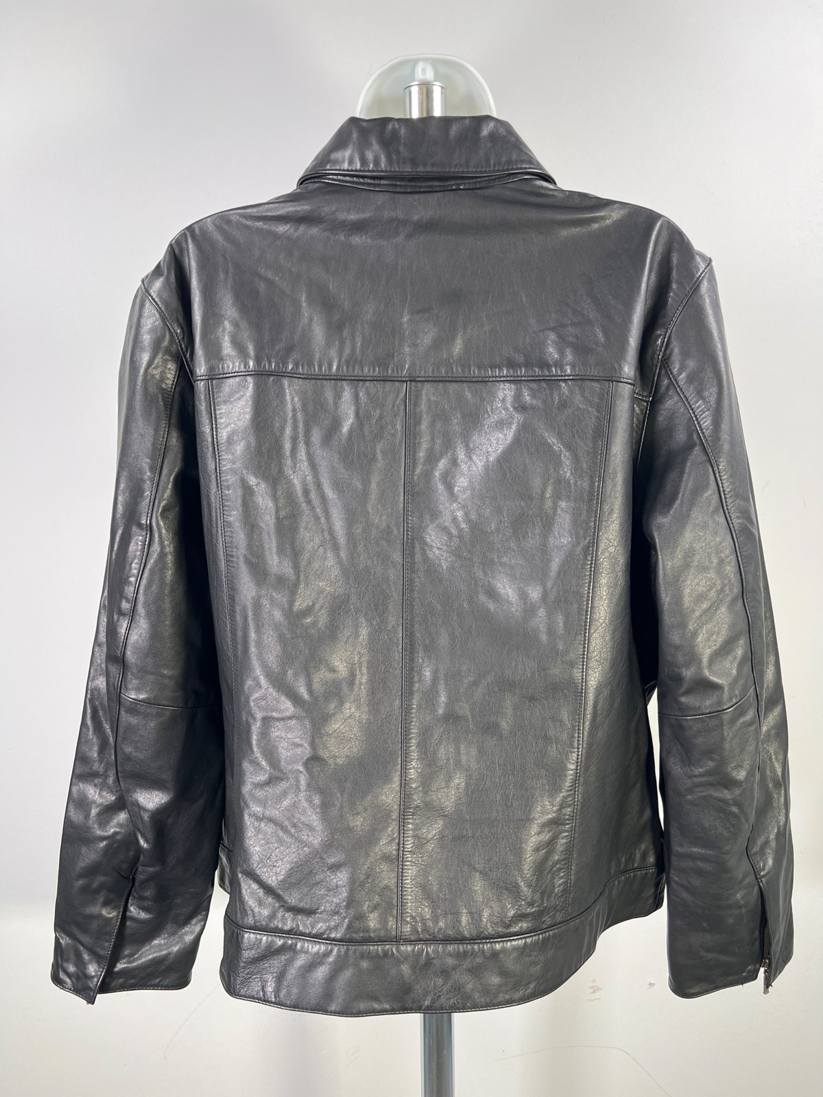 Gap Women’s Black Leather Full Zip Basic Jacket -… - image 2
