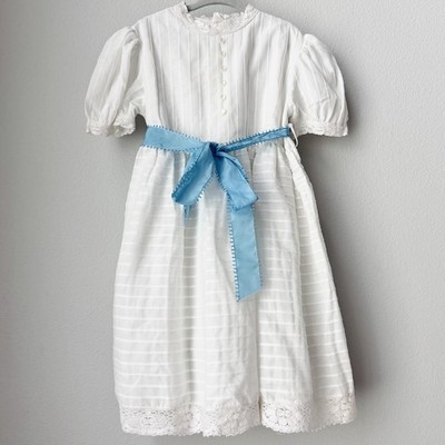Vintage 1980s Christian Dior Jeunesse Dress Girl Sz 6X Lace Details Made In USA