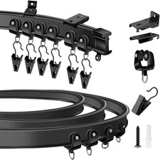 Flexible 10Ft Ceiling Curtain Track for RV, Shower, and Room Dividers