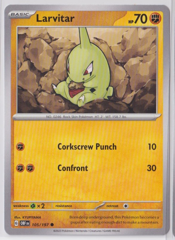 Pokemon Scarlet and Violet Obsidian Flames 105/197 Larvitar