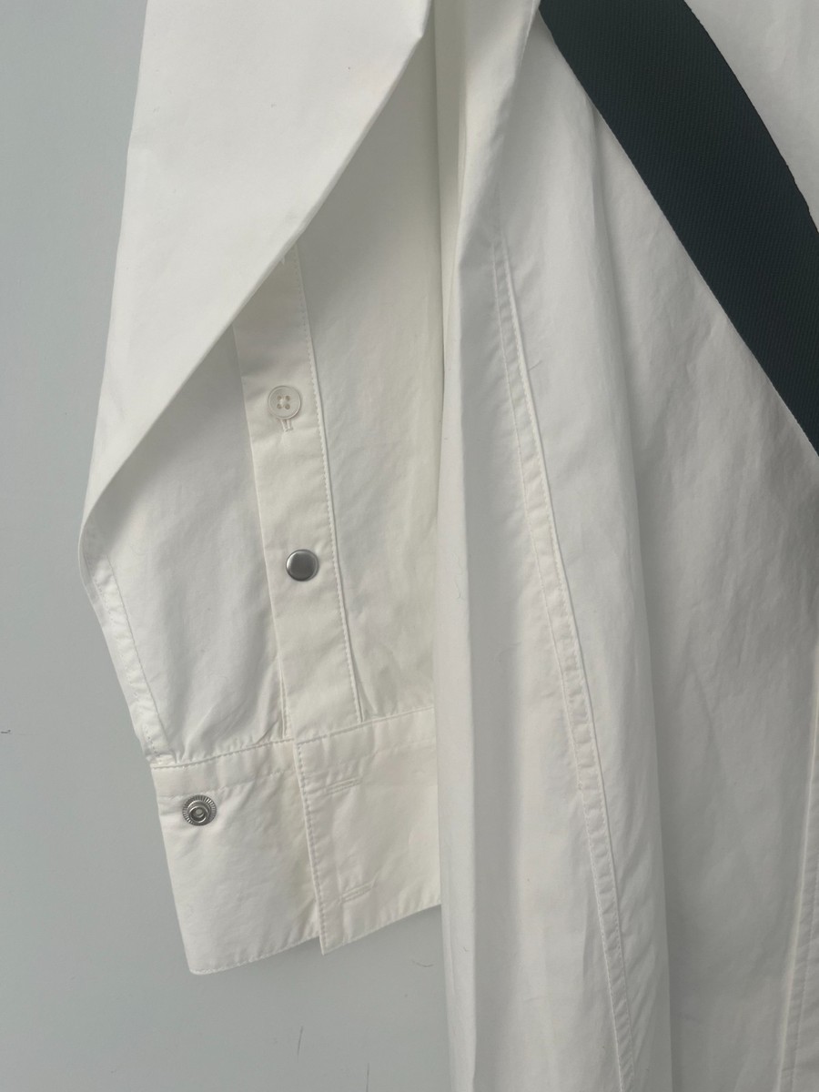 Proenza Schouler Poplin Shirt Dress With Elastic Belt View 6