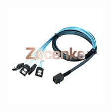 Mini SAS SFF-8643 to 4 SATA 7pin hard disk 6Gbps data Server Raid Cable 1m US