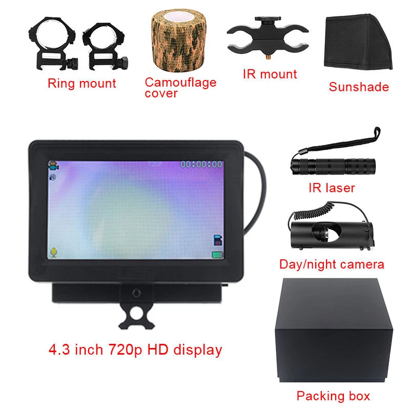4.3"LCD Screen infrared Night Vision Scope Monitor 400m 850nm Hunting IR Camera - Image 4 of 4