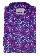 Double Two Men's Long Sleeve Pure Cotton Rose Floral Shirt Size 15-23