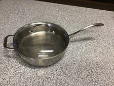 Calphalon Stainless Steel 3Qt 10"Deep Skillet Saute Frying Pan w/ Lid #5003