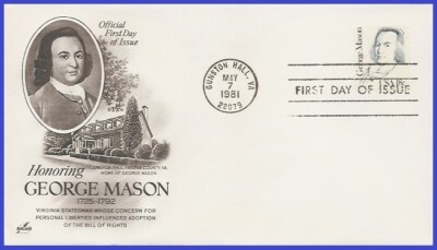 Austinさん専用③ USA3 #1858 U/A ARTCRAFT FDC George Mason | eBay