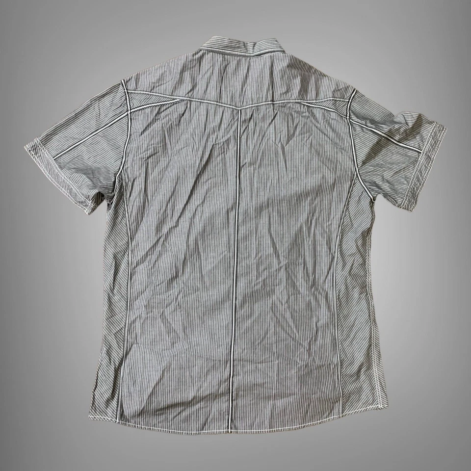 BKE Monett Shirt Men's XXL Athletic Fit Black Pearl Snap Gray White Striped - Image 3 of 4